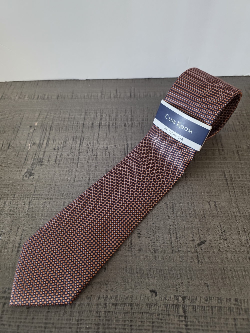 Club Room Men's Patterned Orange Necktie